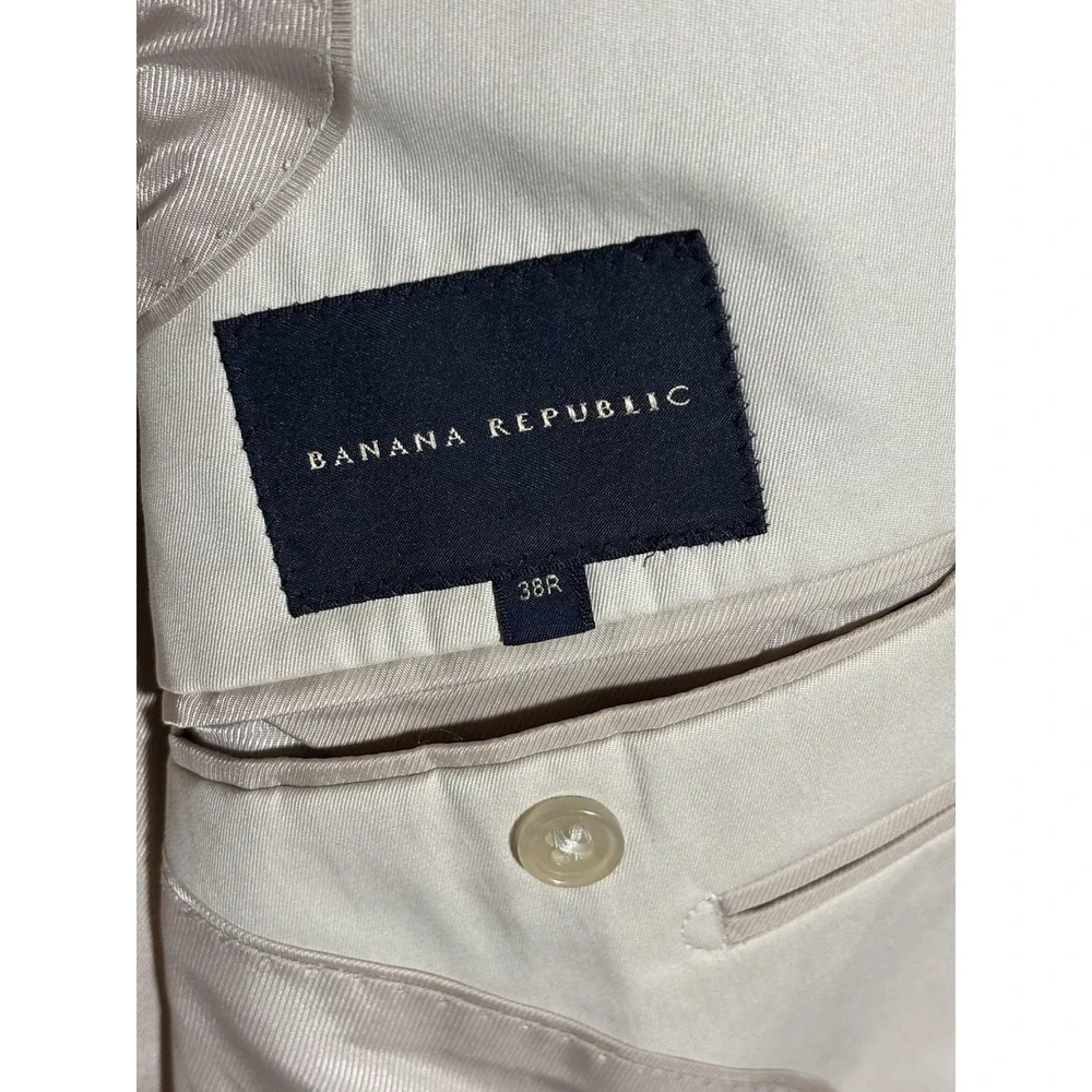 Banana Republic Mens 38R Beige‎ Cotton Blend Classic Blazer Jacket Double Vent